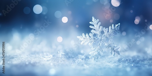 winter background  beautiful snowflakes in light blue color