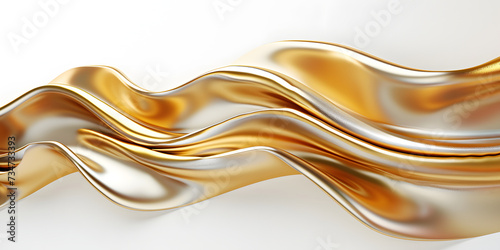 a golden wave on a white background photo