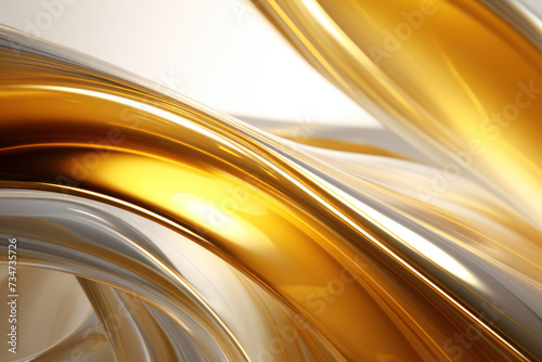 Golden Elegance  Abstract Swirls of Gold and Silver