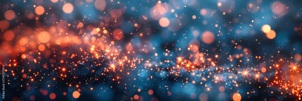 Festive holiday lights, magical bokeh and sparkle, abstract Christmas or celebration background