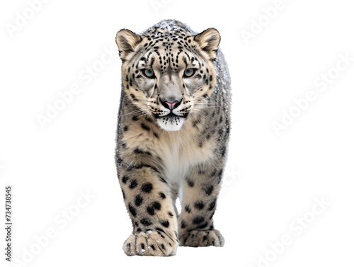 a snow leopard with black spots