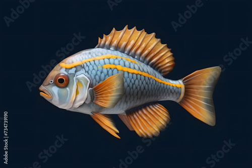 3d Fish African Cichlids cartoon