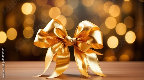 decoration gold holiday bow