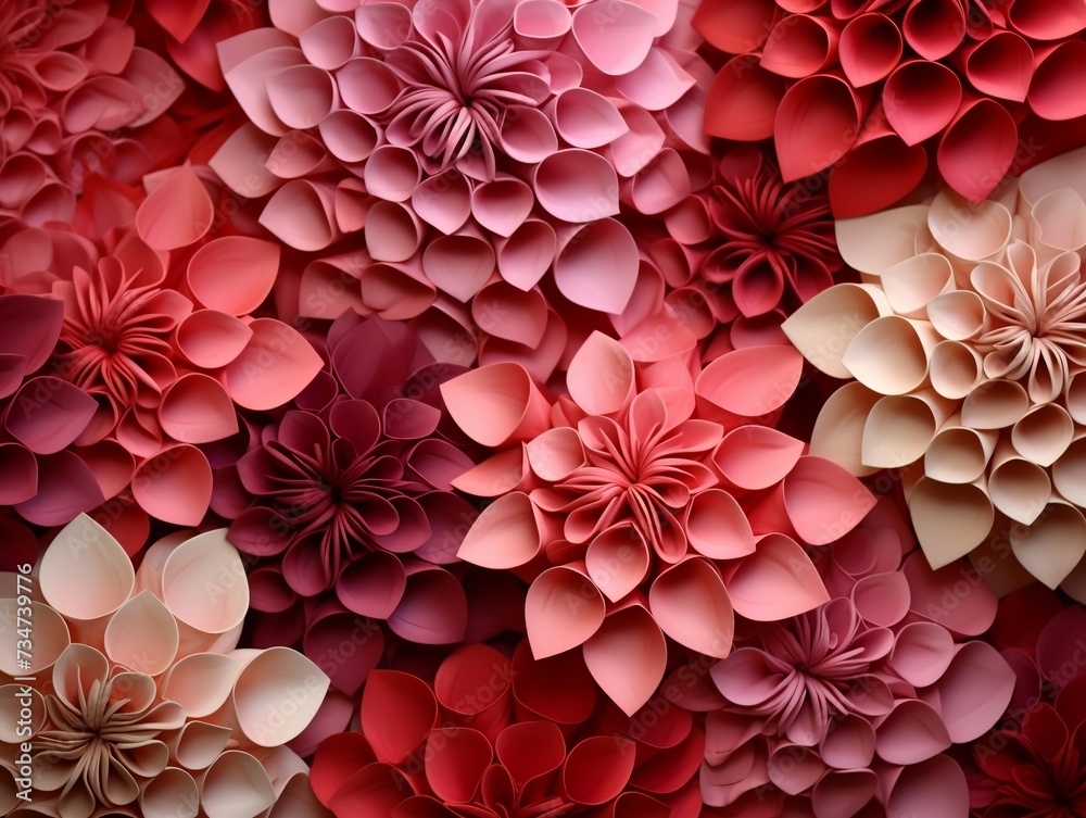 Red and pink petals in a pile