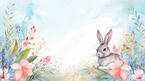 Cute Spring Easter Bunny background
