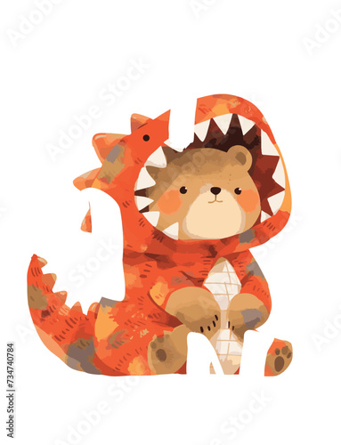 Teddy bear dressed as a dinosaur
