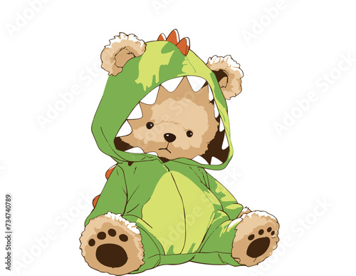 Teddy bear dressed as a dinosaur