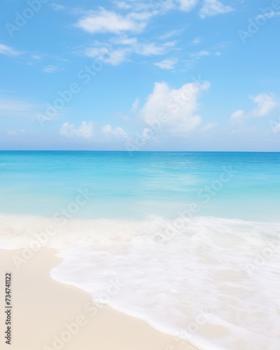 Generative AI image of Maldives beach, waves crashing beach © Eitan Baron