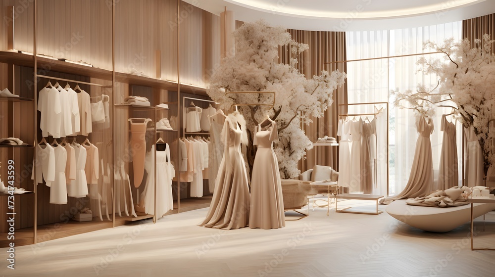 boutique retail store interior design creative space and ideas cloth hanger dress and garment showroom background