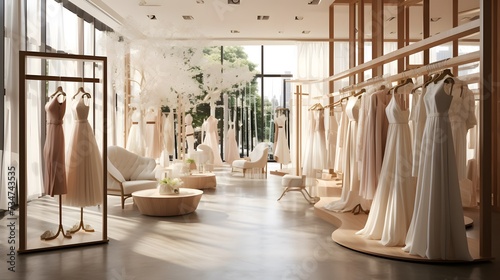 boutique retail store interior design creative space and ideas cloth hanger dress and garment showroom background photo