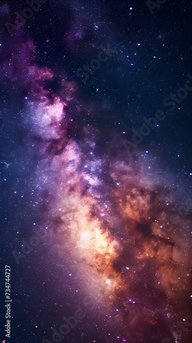Purple Milky Way with Stars in Space Wallpaper
