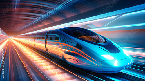 Digital high speed railway bullet train © Gefer