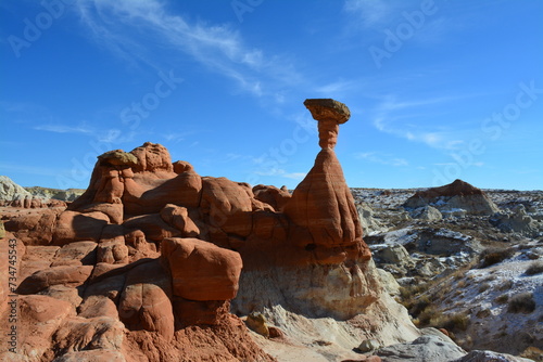 beautiful Toadstool Hoodos in Utah near Kanab, United States of America - tourist spot on a road trip