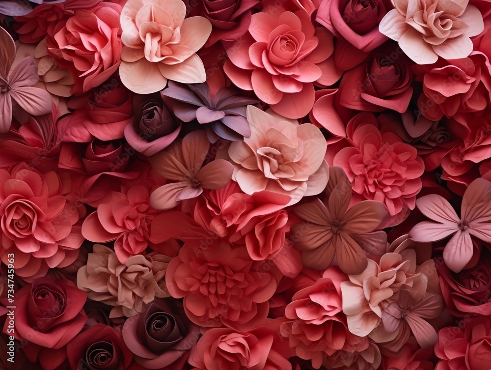 Red and pink petals in a pile Red and pink petals in a pile