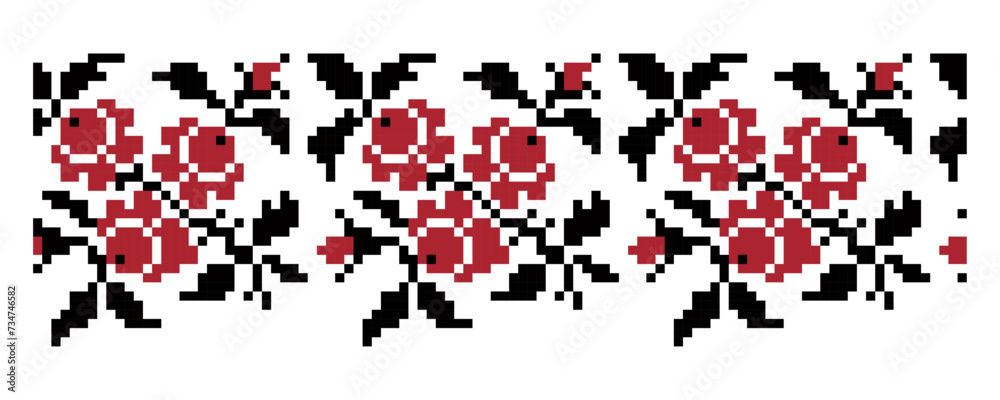 Ornament of Ukrainian embroidery. Vector illustration. Ornament of Ukrainian embroidery. Vector illustration.
