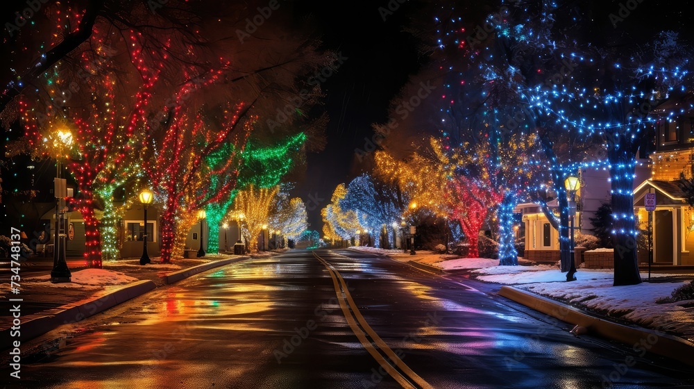 festive colorful holiday lights
