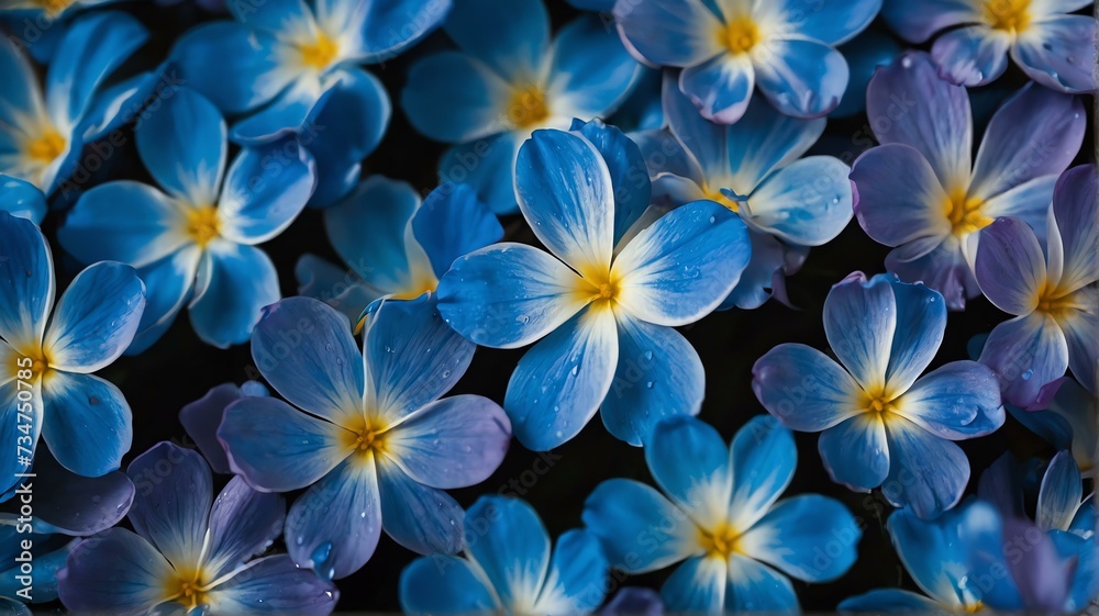 Background of blue flower petals, close up from Generative AI Background of blue flower petals, close up from Generative AI