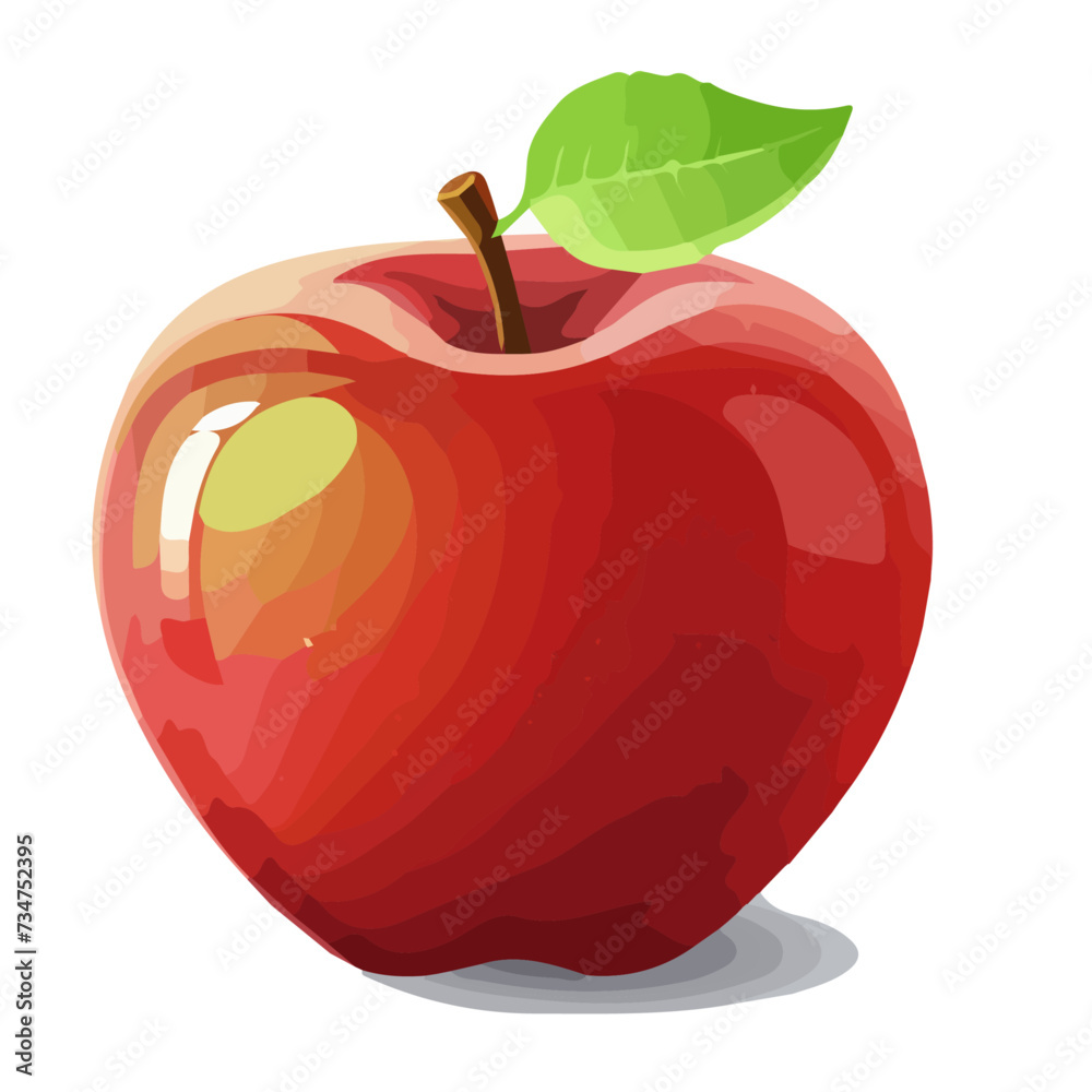 Vector illustration of a separated red apple painting on a white background. Vector illustration of a separated red apple painting on a white background.