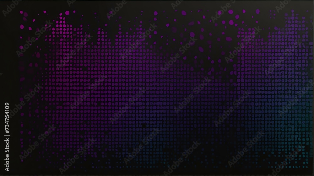 Abstract purple gradient dots on plain black background from Generative AI