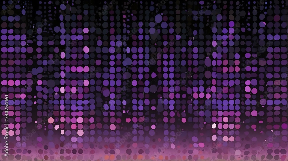 Abstract purple gradient dots on plain black background from Generative AI