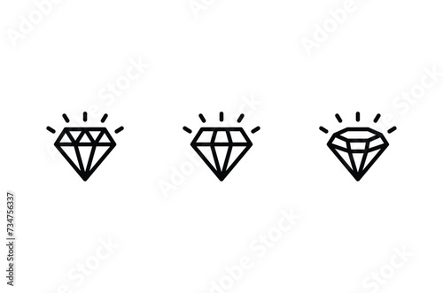 Diamond icon vector for web, computer and mobile app photo