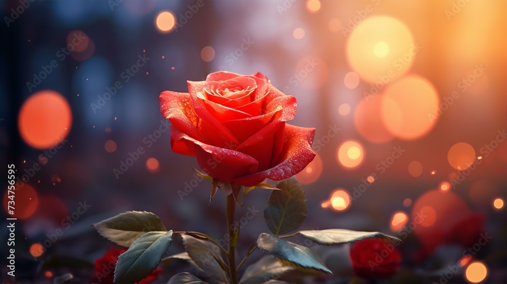 background backdrop with a red rose on the soft light and bokeh background background backdrop with a red rose on the soft light and bokeh background