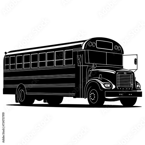 Silhouette school bus black color only