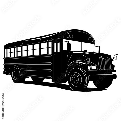 Silhouette school bus black color only