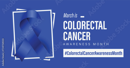 Colorectal cancer awareness month banner. Observed in March annually advocacy poster. photo