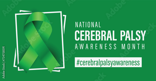 Cerebral palsy awareness month banner. Neurological disease advocacy poster. photo