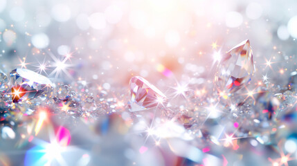 Blurred  background whith  scattered diamonds