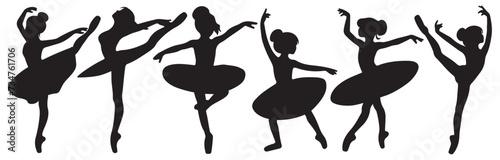 ballerina silhouette set vector illustration