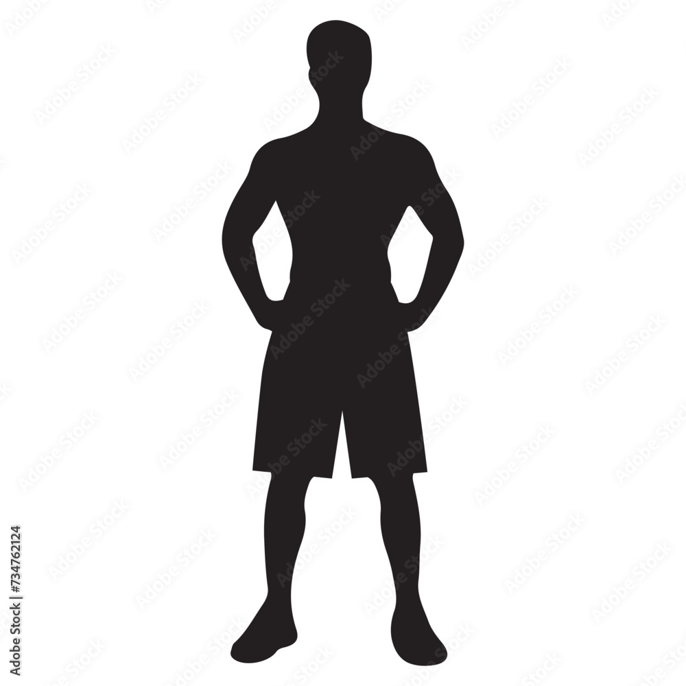 fitness man silhouette vector illustration