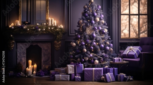 joy happy holidays purple