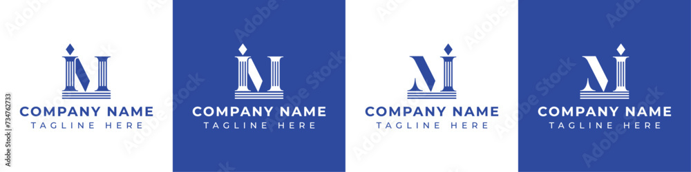Letters IM and MI Pillar Logo, suitable for business with IM and MI related to Pillar Letters IM and MI Pillar Logo, suitable for business with IM and MI related to Pillar