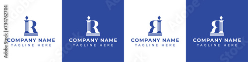 Letters IR and RI Pillar Logo, suitable for business with IR and RI related to Pillar