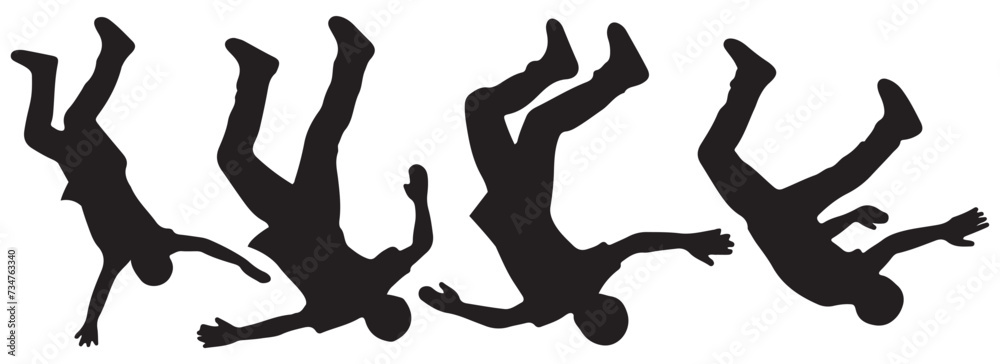 fall people silhouette set vector illustration fall people silhouette set vector illustration