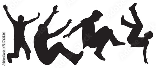 fall people silhouette set vector illustration