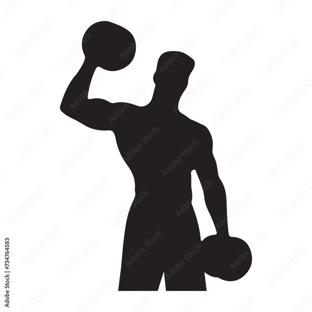 Gym man silhouette vector illustration