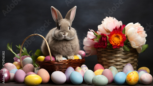 Happy easter day. Easter eggs © Cedar
