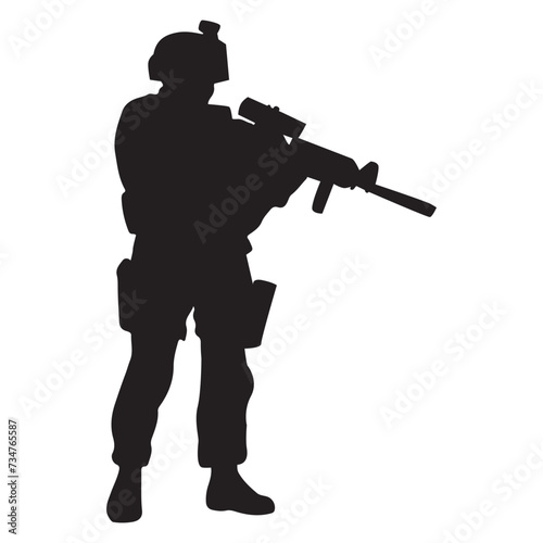 soldier silhouette vector illustration © Riana Cableme