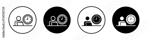 Office Hours Vector Line Icon illustration. photo