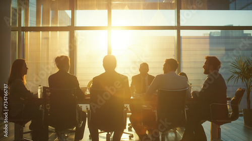 silhouette of business people