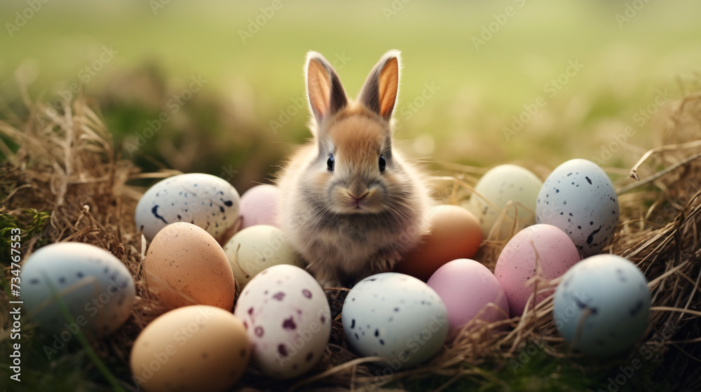 Happy easter day. Easter eggs
