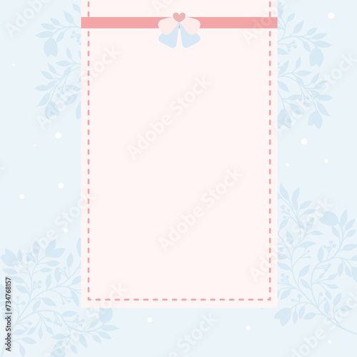 Cute kawaii pastel notepad memopad and poster floral background photo