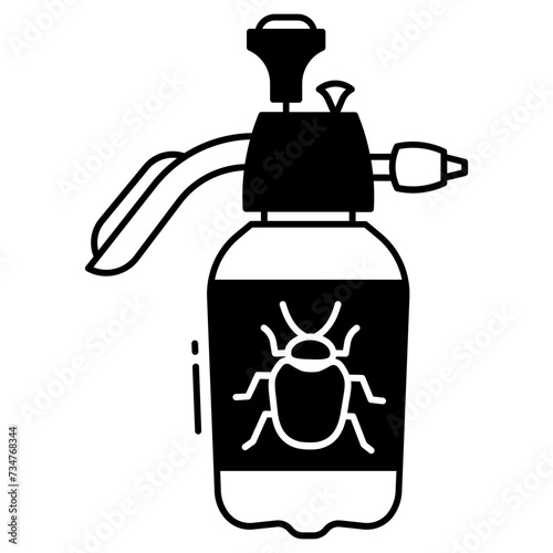 bug spray glyph and line vector illustration