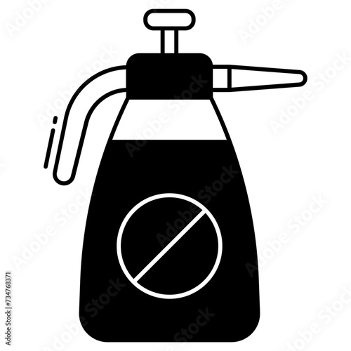 insecticide spray glyph and line vector illustration