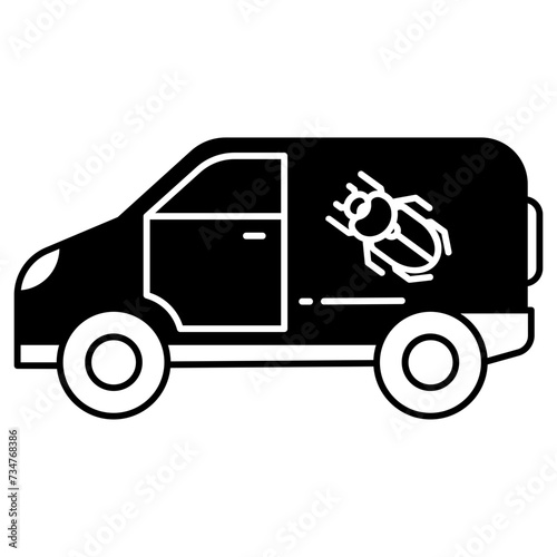 Pest vehicle glyph and line vector illustration