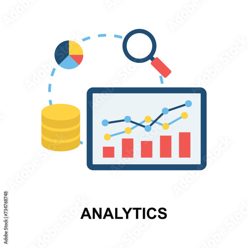 Business report analysis concept icon in flat style, ready to use vector