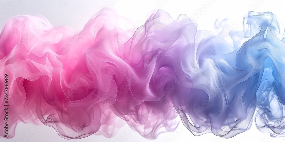 Obraz premium Ethereal Purple and Pink Smoke Undulating in a Soft, Dreamlike Abstract Composition, Generative AI
